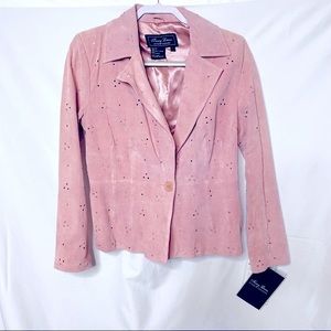 NWT Terry Lewis Classic Luxuries Suede jacket, pink, Size Small
